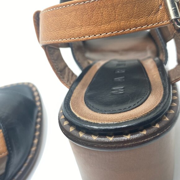 MARNI Chunky Leather Italian Sandals - Size 8.5 - Picture 13 of 16